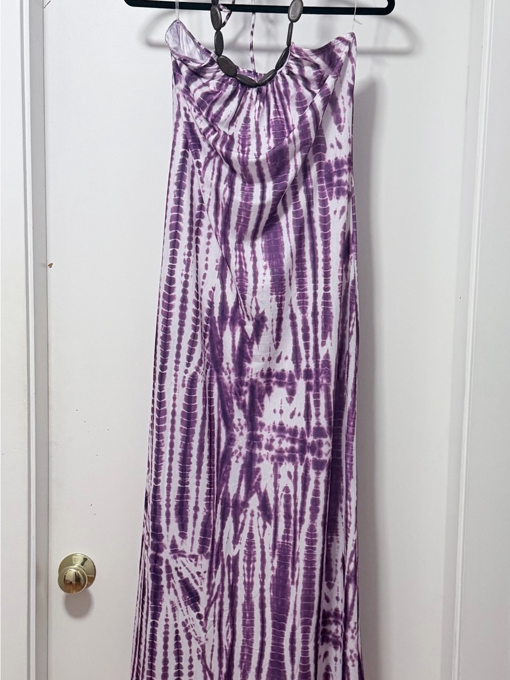 Strapless Purple Tie-Dye Maxi Dress